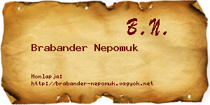 Brabander Nepomuk névjegykártya